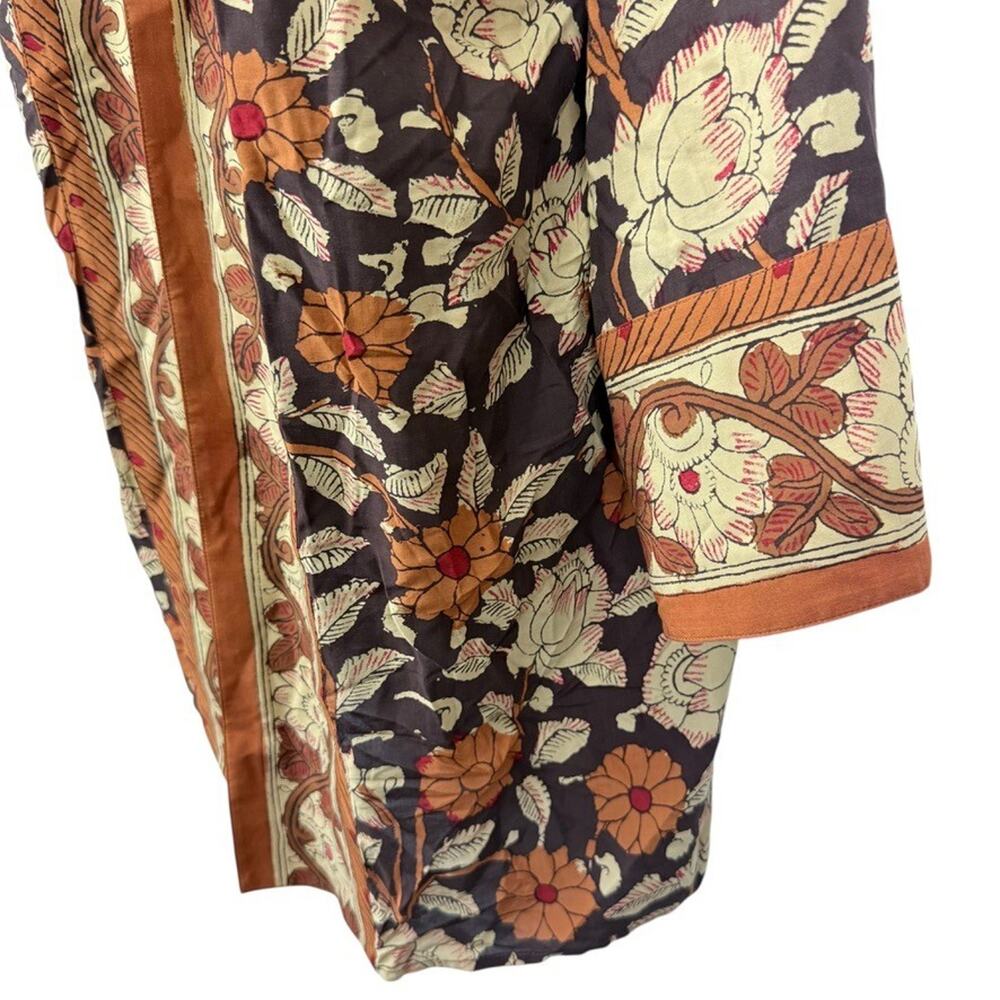 Soft Surroundings Womens Plus Size Floral Brown Kimono Open Jacket Lagenlook 1X - Picture 9 of 16